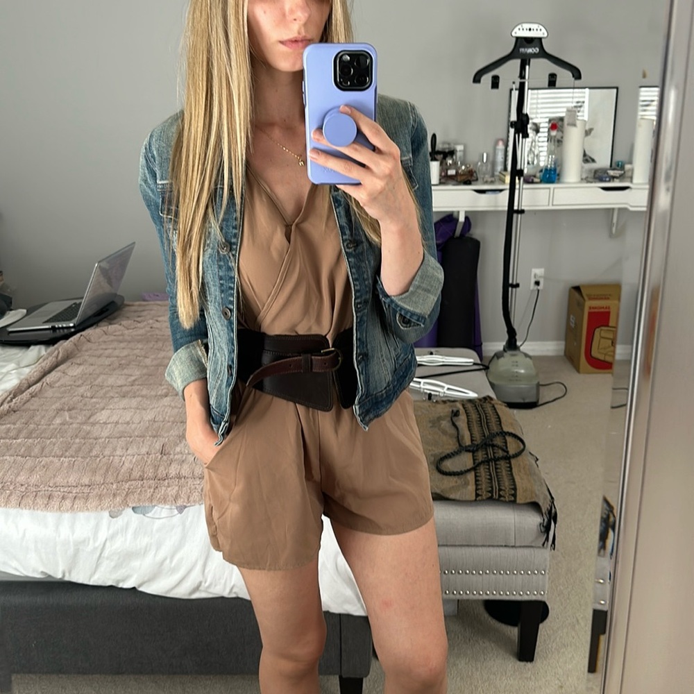 LULUS - TANNED ROMPER WITH POCKETS